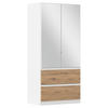 DREHTÜRENSCHRANK  in Weiß, Eiche Artisan  - Weiß/Eiche Artisan, MODERN, Holzwerkstoff (91/197/54cm) - Rauch Möbel