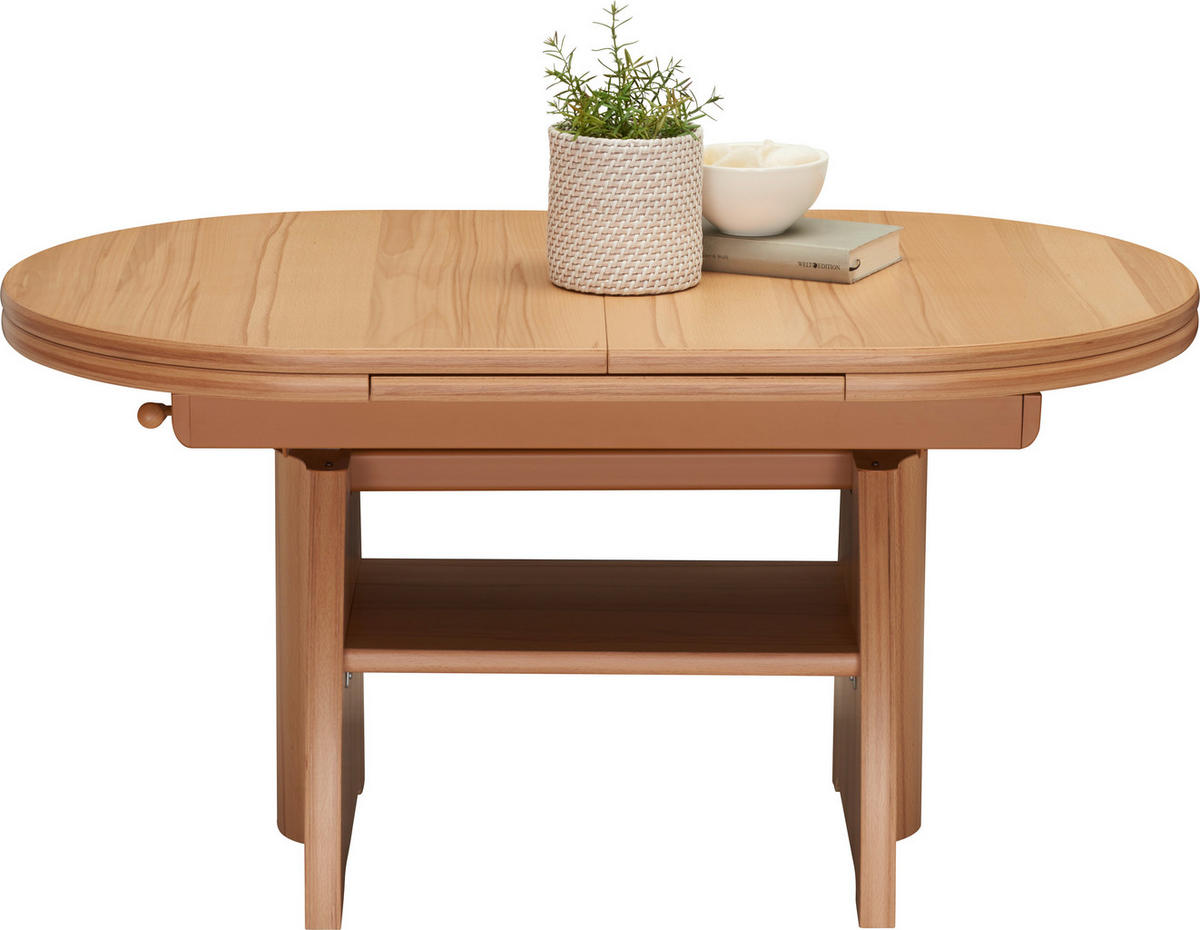 COUCHTISCH Kernbuche furniert 110-130,5/65/56-75 cm oval Kernbuche  - Kernbuche, KONVENTIONELL, Holzwerkstoff/Metall (110-130,5/65/56-75cm) - Venda