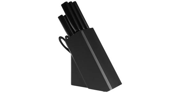 MESSERBLOCK 7-teilig  - Schwarz, Basics, Holz/Kunststoff - Homeware Profession.