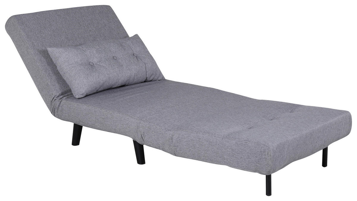 SCHLAFSESSEL in Textilgeflecht Grau, Schwarz  - Schwarz/Grau, Design, Textil/Metall (70/88/80cm) - Livetastic