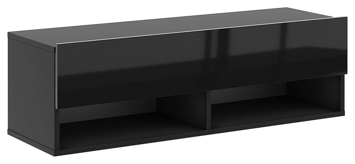 LOWBOARD DERBY  in 100/31,5/32,5 cm  - Schwarz Hochglanz/Schwarz, Design, Holzwerkstoff (100/31,5/32,5cm) - Livetastic