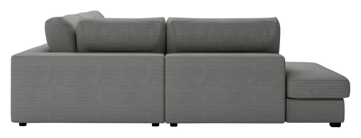ECKSOFA in Cord Grau  - Schwarz/Grau, Konventionell, Kunststoff/Textil (250/314cm) - Carryhome