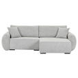 ECKSOFA Grau Flachgewebe Zierkissen, Rückenkissen, Bettkasten, Schlaffunktion, Rücken echt, Liegefläche im Originalstoff  - Schwarz/Grau, KONVENTIONELL, Kunststoff/Textil (250/145cm) - Carryhome
