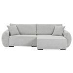 ECKSOFA Grau Flachgewebe Zierkissen, Rückenkissen, Bettkasten, Schlaffunktion, Rücken echt, Liegefläche im Originalstoff  - Schwarz/Grau, KONVENTIONELL, Kunststoff/Textil (250/145cm) - Carryhome