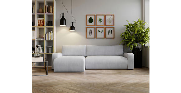 ECKSOFA in Cord Grau - Schwarz/Grau, MODERN, Kunststoff/Textil (150/245cm) - Carryhome