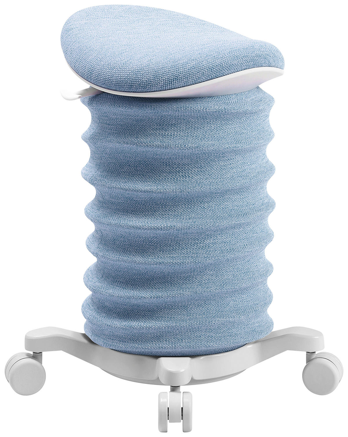 BÜROHOCKER Weiß, Hellblau  - Weiß/Hellblau, Design, Kunststoff/Textil (37,5/58-70/36cm) - Topstar