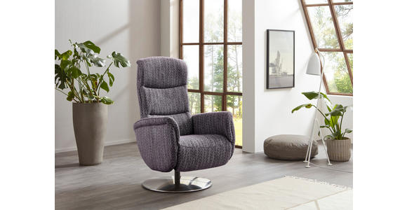 RELAXSESSEL Flachgewebe Relaxfunktion, Kopfteilverstellung, Fußteilverstellung, Rücken echt - Edelstahlfarben/Lila, Design, Textil/Metall (71/112/83cm) - Dieter Knoll