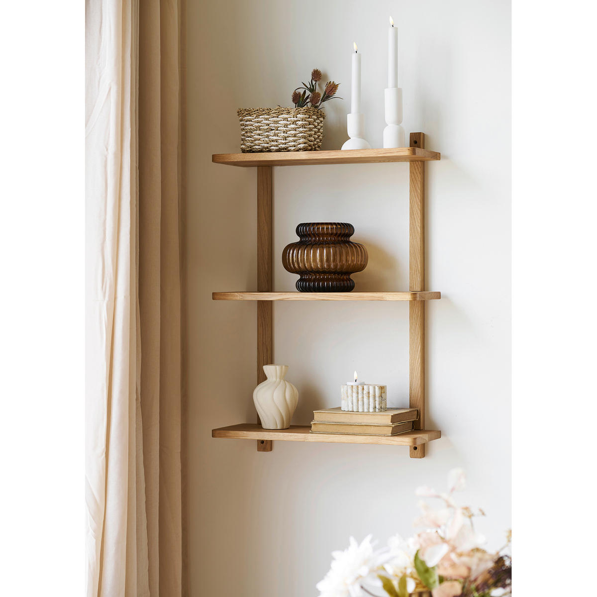 WANDREGAL  - Eichefarben, Basics, Holz (70/70/15cm)