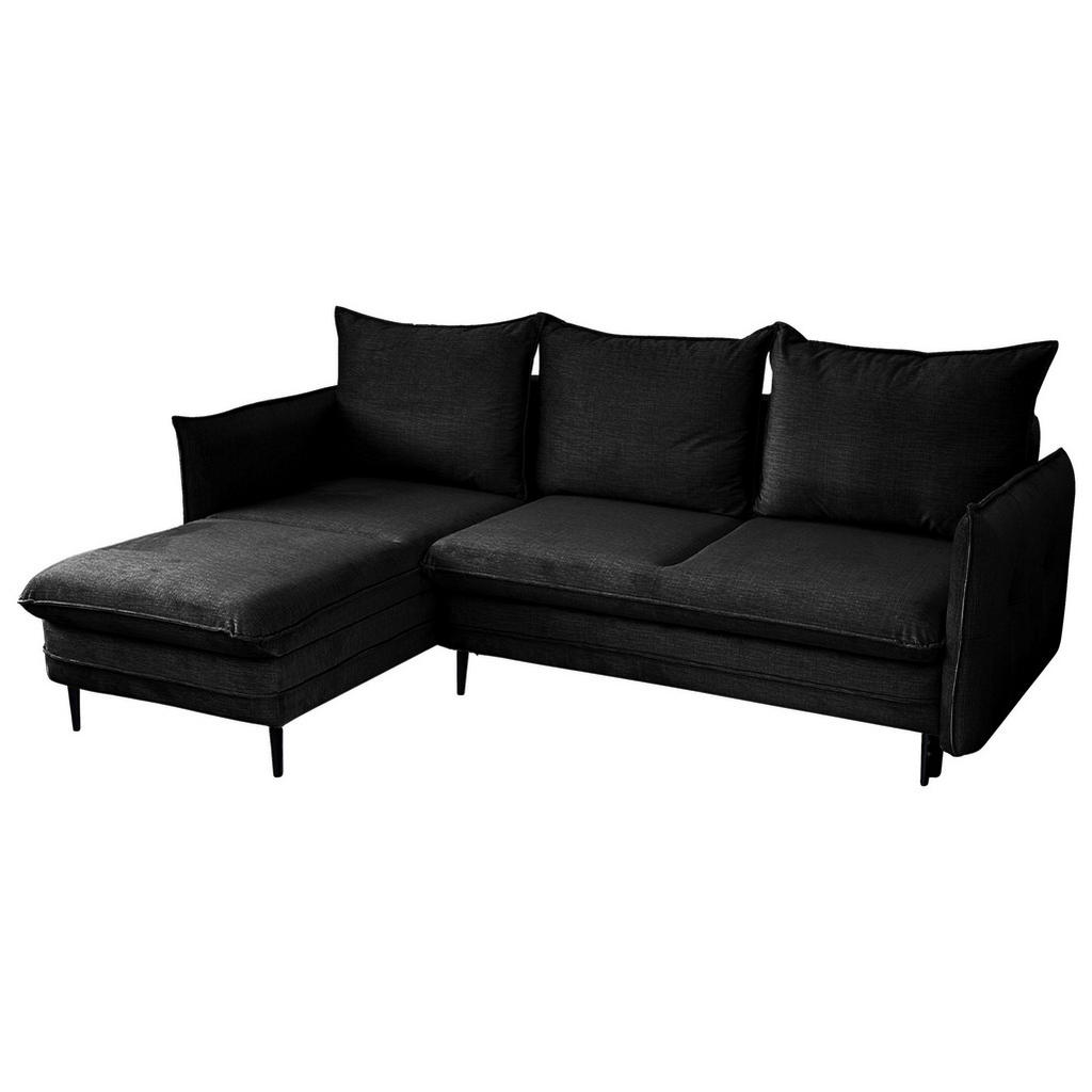 Thumbnail - Mid.you Ecksofa, Schwarz, Textil, 3-Sitzer, Füllung: Polyurethan (PUR),Polyurethan (Pur), seitenverkehrt montierbar, L-F...