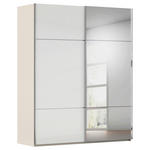 SCHWEBETÜRENSCHRANK 201/223/68 cm 2-türig Weiß, Champagner  - Chromfarben/Champagner, KONVENTIONELL, Glas/Holzwerkstoff (201/223/68cm) - Novel