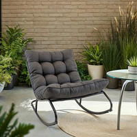 GARTENSCHAUKELSTUHL Stahl Blaugrau  - Blaugrau, MODERN, Textil/Metall (75/81/118cm) - Ambia Garden