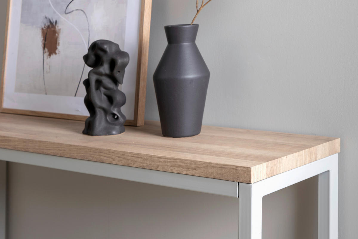 BEISTELLTISCH in Metall, Holzwerkstoff 110/30/80 cm  - Naturfarben/Grau, Design, Holzwerkstoff/Metall (110/30/80cm) - Livetastic