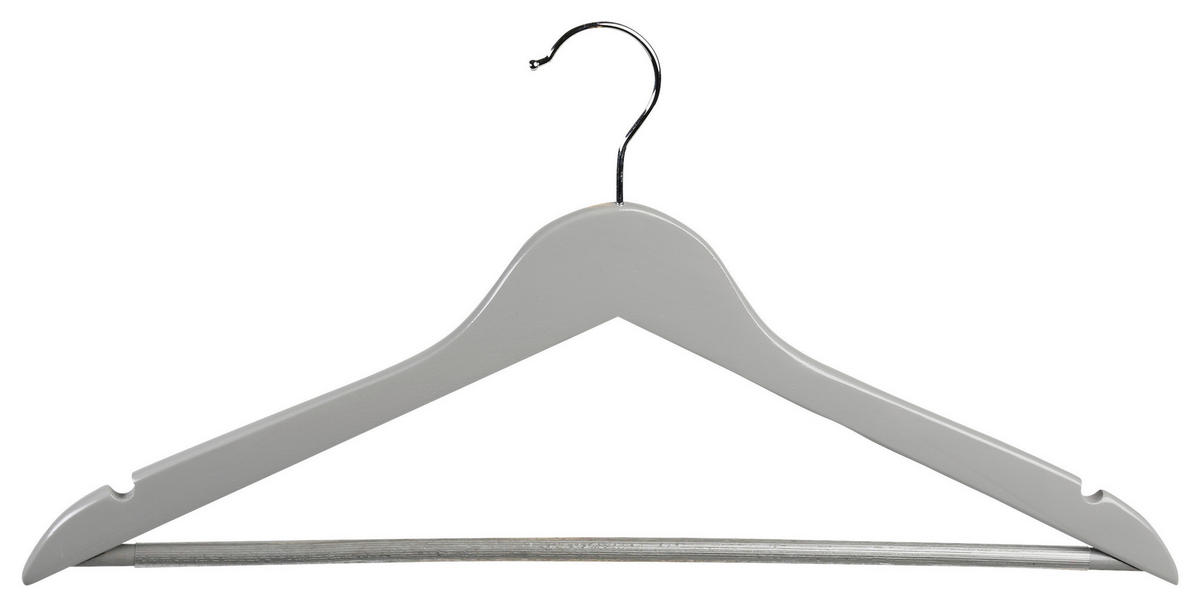 KLEIDERBÜGEL Holz  - Grau, Basics, Holz (44.5/1.2cm) - Kesper