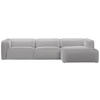 ECKSOFA in Webstoff Ecru  332/163 cm  - Ecru/Schwarz, Design, Kunststoff/Textil (332/163cm) - Stylife
