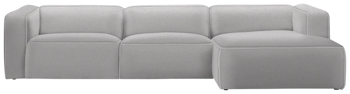ECKSOFA in Webstoff Ecru  - Ecru/Schwarz, Design, Kunststoff/Textil (332/163cm) - Stylife