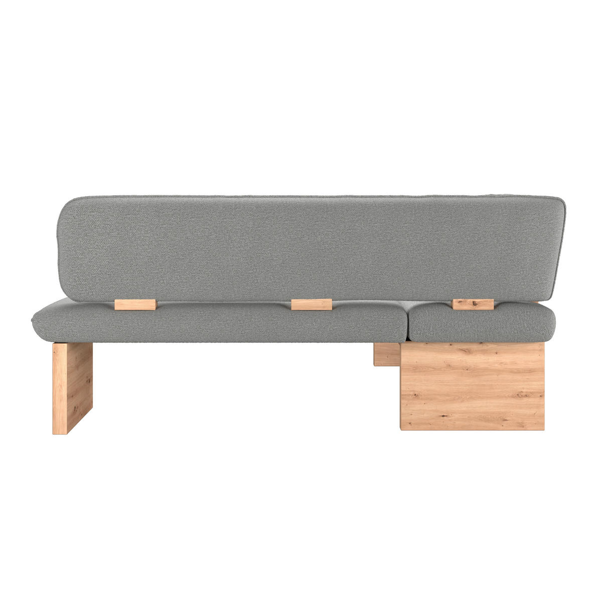 ECKBANK 170/212 cm Webstoff Grau Eiche Sperrholz   - Eichefarben/Grau, KONVENTIONELL, Holz/Textil (170/212cm) - Livetastic