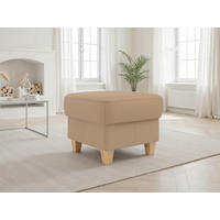 TABURETKA, koža, 58/48/58 cm - farba duba/cappuccino, Basics, koža/drevo (58/48/58cm) - Sit & More
