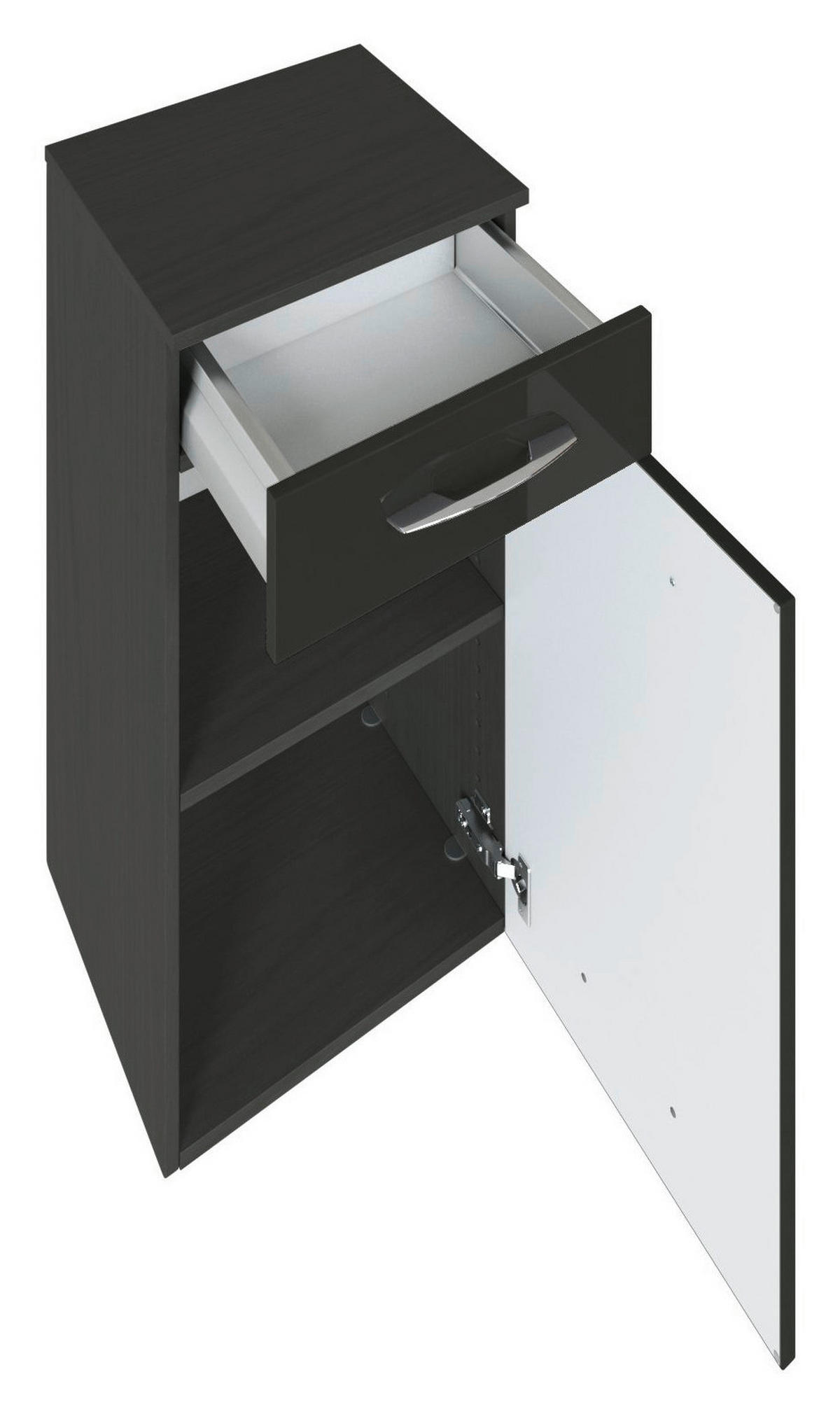 UNTERSCHRANK 40/79/35 cm   - Chromfarben/Graphitfarben, KONVENTIONELL, Holzwerkstoff/Metall (40/79/35cm) - Xora