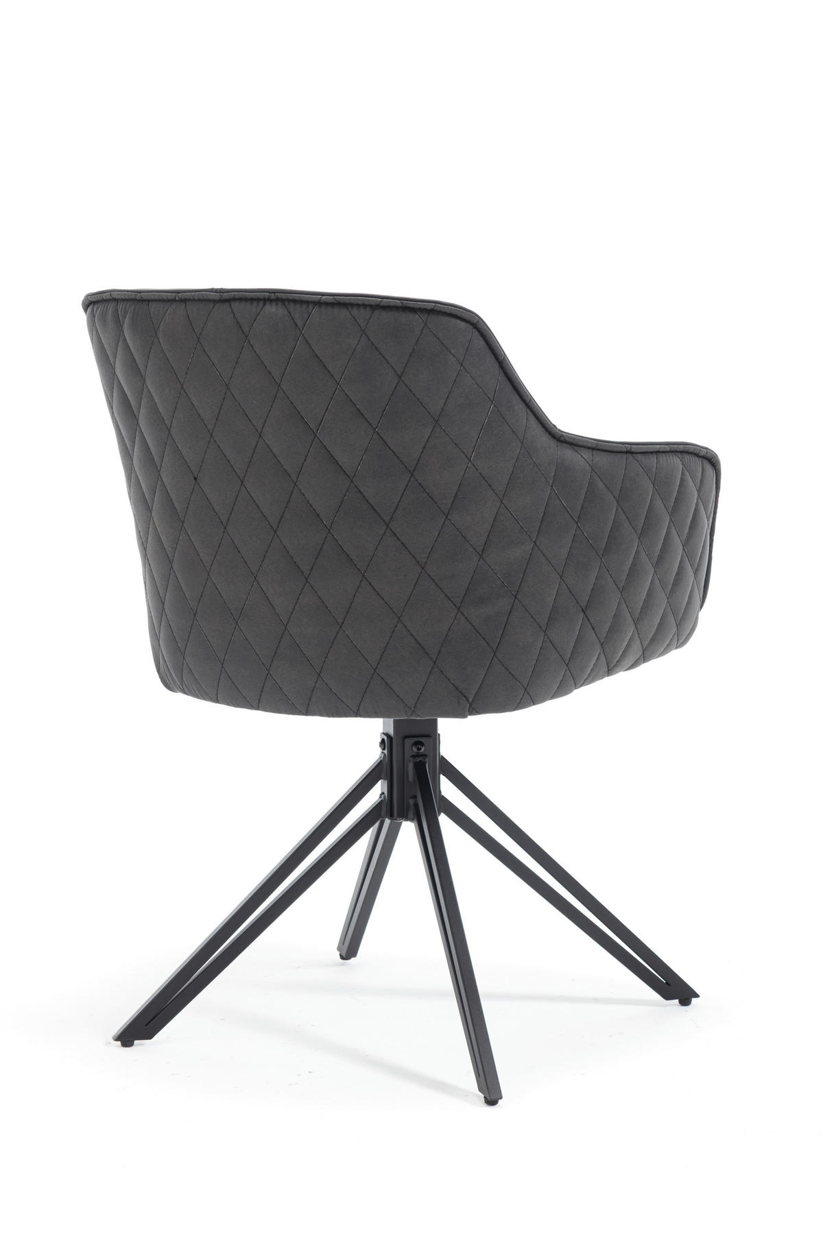 ARMLEHNSTUHL  Sitzfläche 180° drehbar, automatische Rückholfunktion Mikrofaser Echtleder  - Schwarz, MODERN, Leder/Textil (59/82/62cm) - MID.YOU