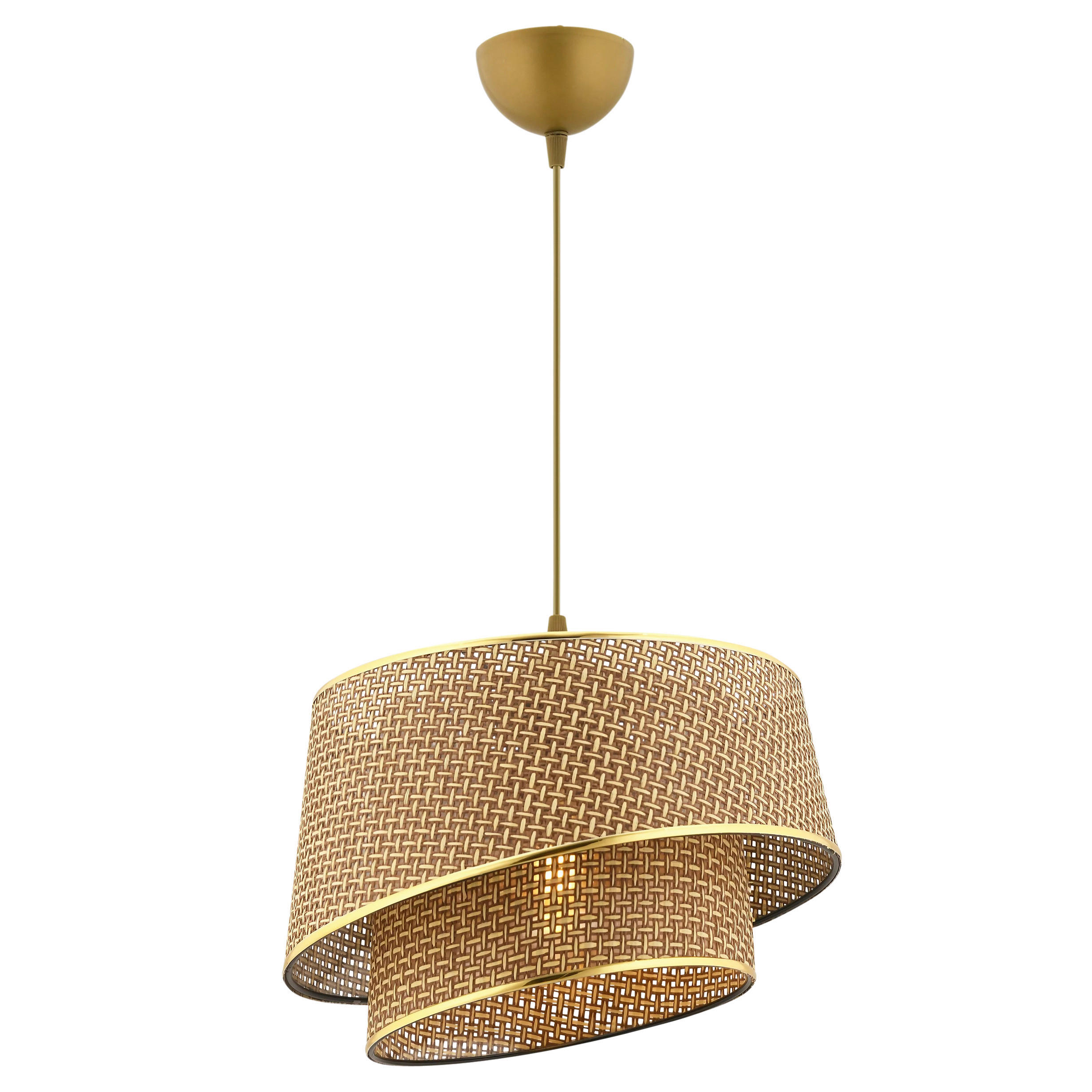HÄNGELEUCHTE 32/65 cm   - Beige/Goldfarben, Design, Textil/Metall (32/65cm) - P & B
