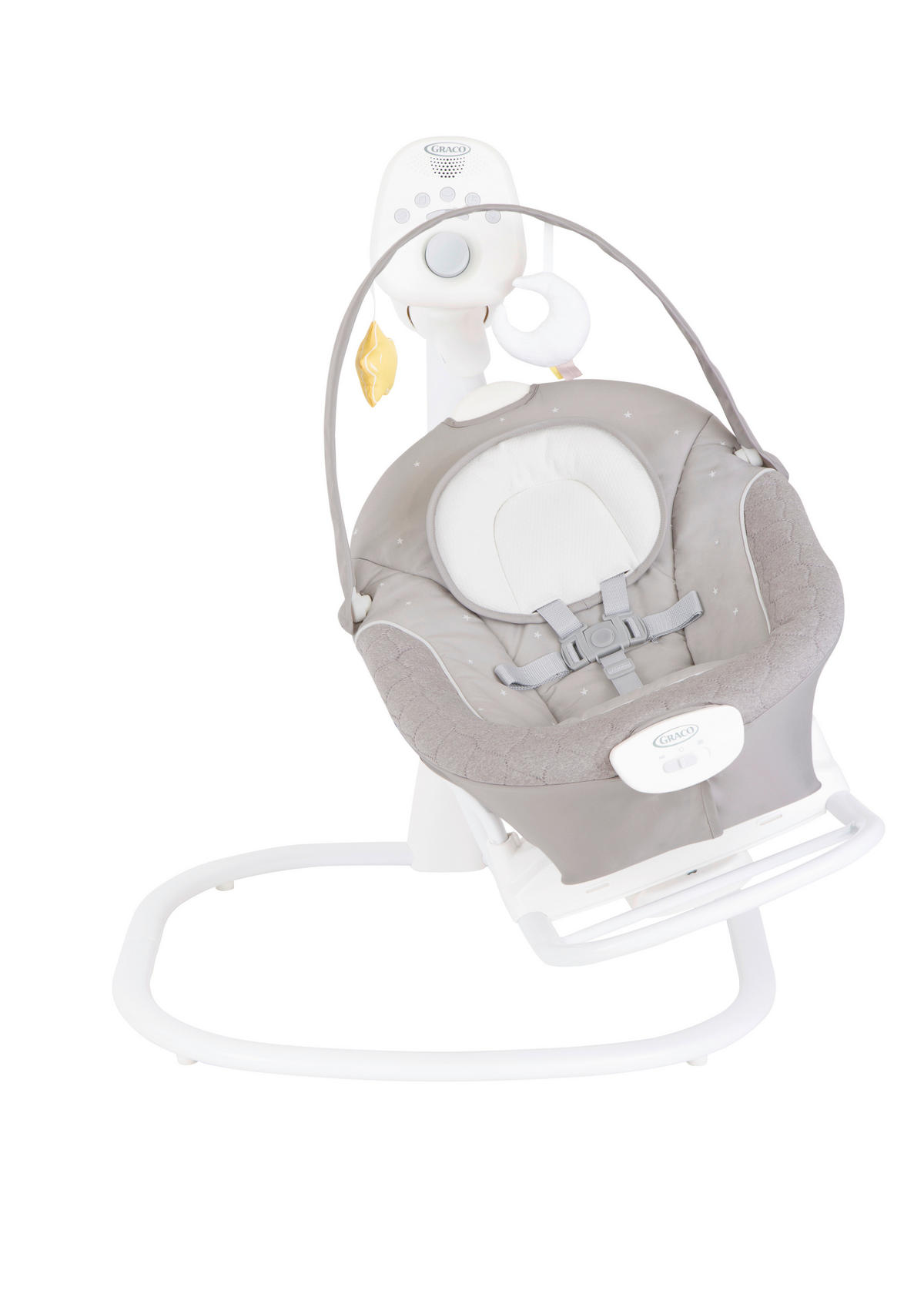 SCHAUKELWIPPE SOFTSWAY  - Weiß/Grau, Basics, Textil/Metall (72,8/89,3/91,5cm) - Graco