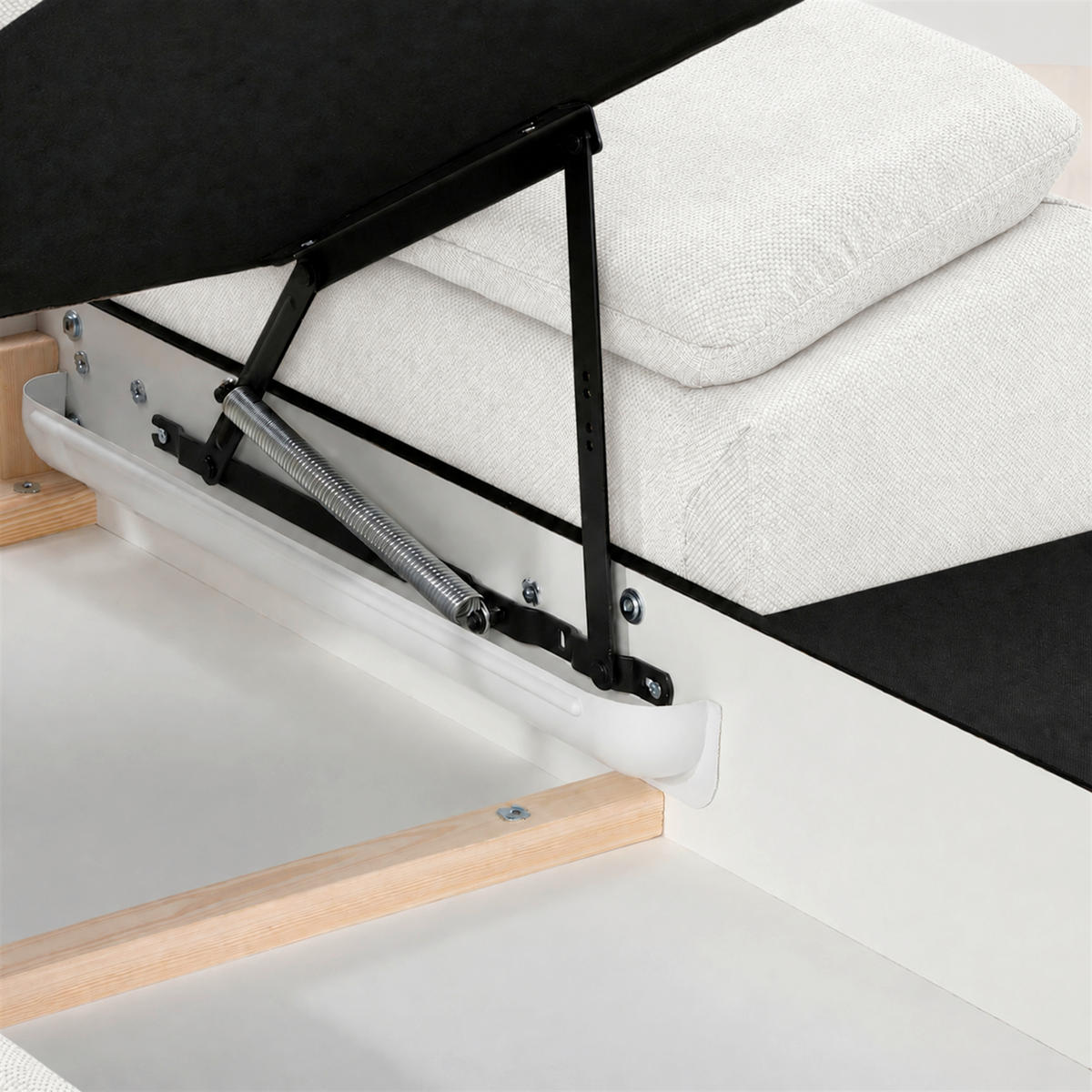 ECKSOFA  Struktur Beige  - Beige/Schwarz, Basics, Holz/Holzwerkstoff (281/166cm) - MID.YOU