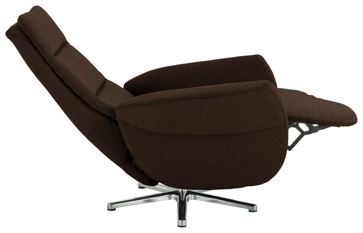 RELAXSESSEL Textil Dunkelbraun  - Chromfarben/Dunkelbraun, Design, Textil/Metall (78/113/83cm) - Beldomo Speed