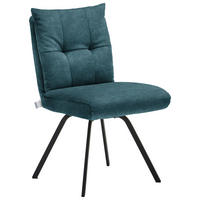 STUHL - Petrol/Schwarz, Design, Textil/Metall (50/82/68cm) - Welnova