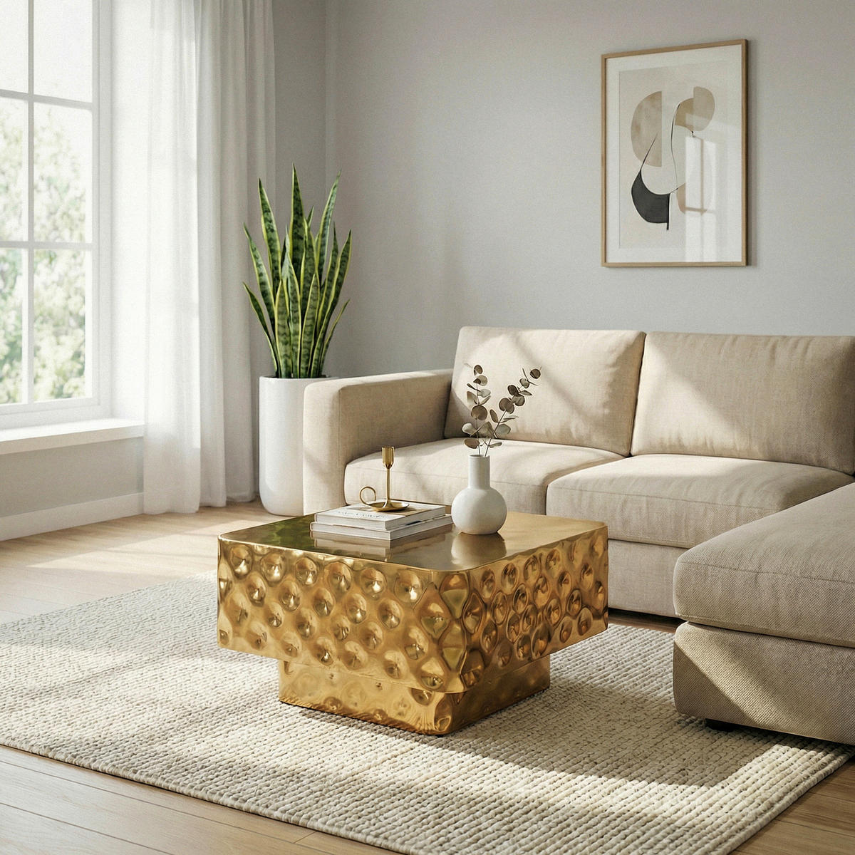 DOHÁNYZÓASZTAL fém 60/60/38 cm   - aranyszínű, Design, fém (60/60/38cm) - MID.YOU