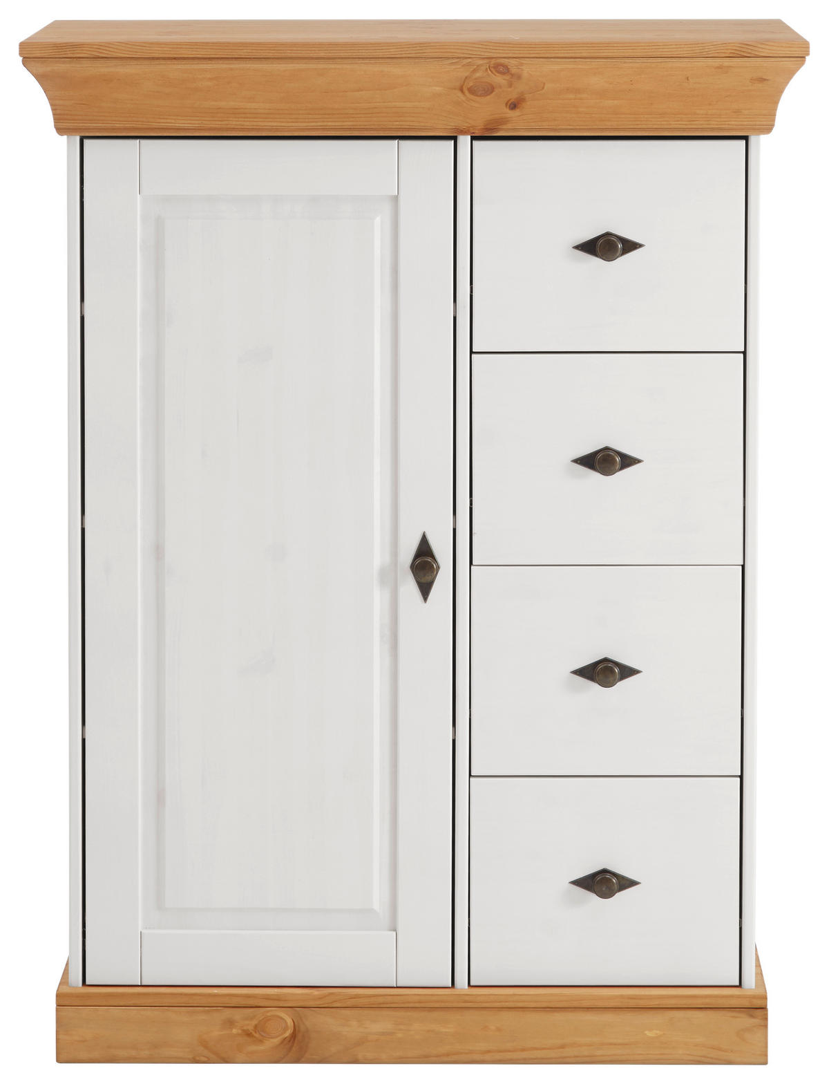 KOMMODE  in 88/117/45 cm  - Laugenfarbig/Weiß, ROMANTIK / LANDHAUS, Holz/Metall (88/117/45cm) - Boxxx