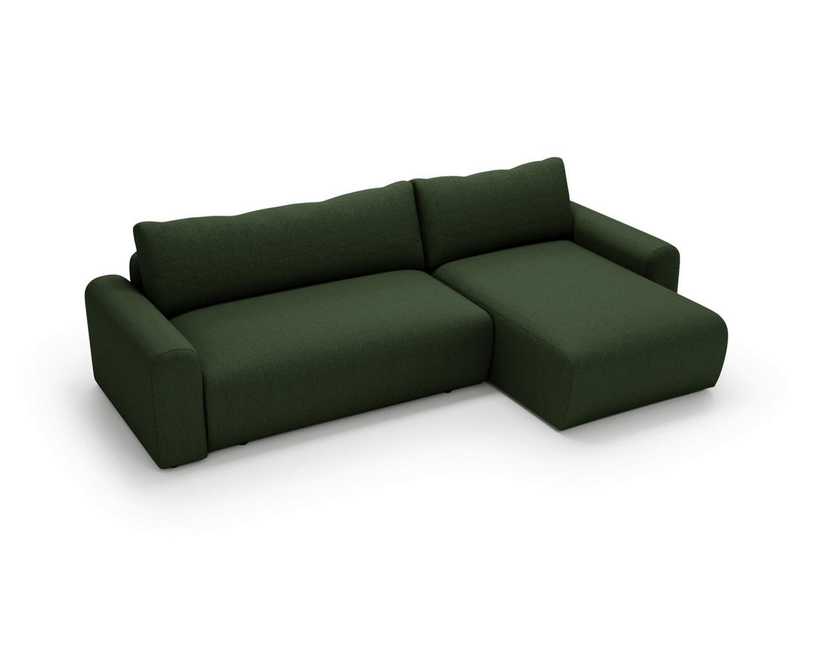 ECKSOFA Grün  - Creme/Schwarz, Design, Kunststoff/Textil (246/150cm) - Livetastic