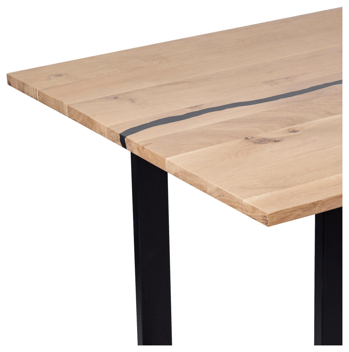 ESSTISCH in Holz, Metall   - Schwarz/Naturfarben, Design, Holz/Metall (200/76/100cm) - MID.YOU