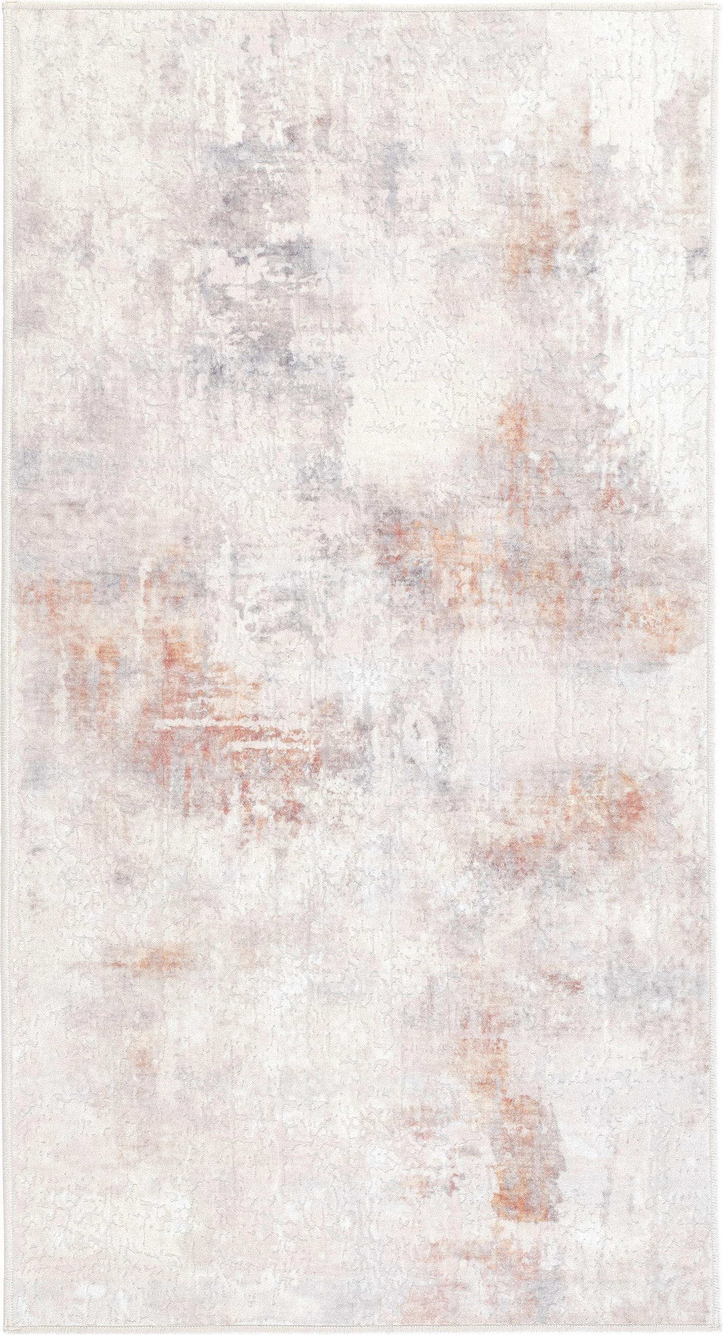 VINTAGE-TEPPICH 80/150 cm ONDEA JORG, waschbar Hellgrau, Rostfarben, Grauweiß rechteckig  - Rostfarben/Hellgrau, Basics, Kunststoff/Textil (80/150cm) - Lindorug