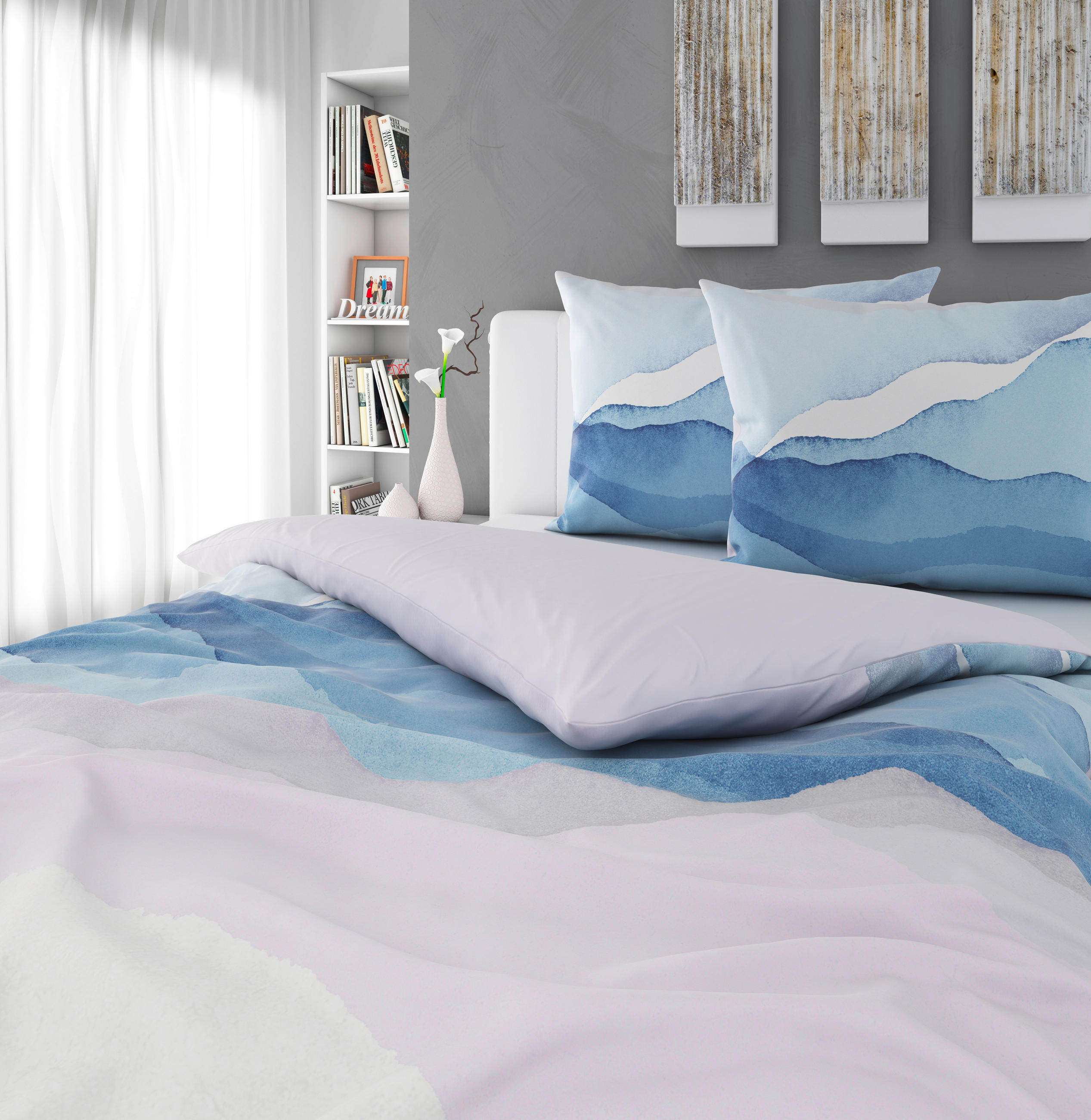 OBOJESTRANSKA POSTELJNINA LIVIA 220/240 cm saten večbarvno  - večbarvno, Konvencionalno, tekstil (220/240cm) - Esposa