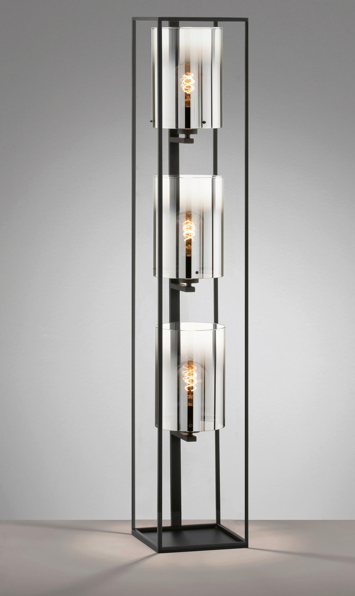 STEHLEUCHTE 24/24/130 cm    - Schwarz, KONVENTIONELL, Metall (24/24/130cm) - Fischer & Honsel