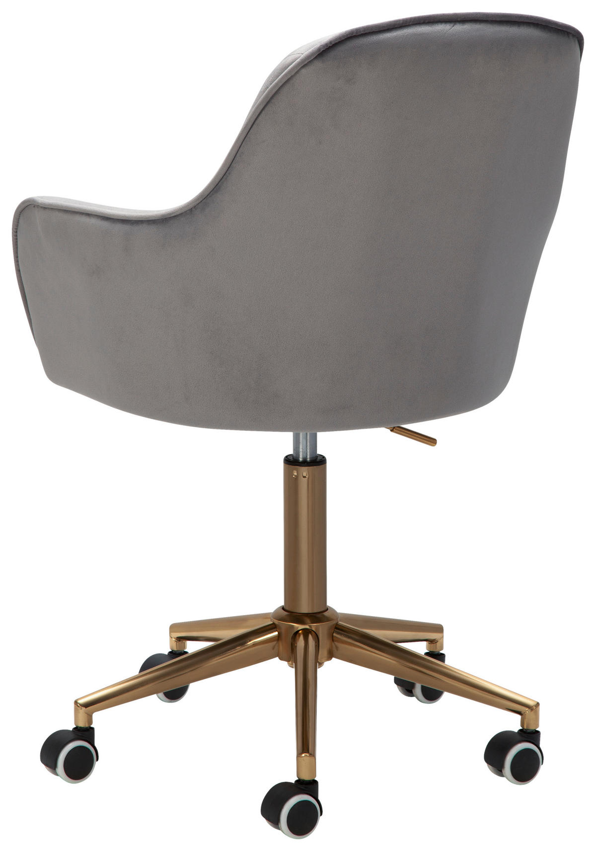 OTOČNÁ STOLIČKA, zamat, sivá - sivá/zlatá, Konventionell, kov/textil (54/105/52cm) - MID.YOU
