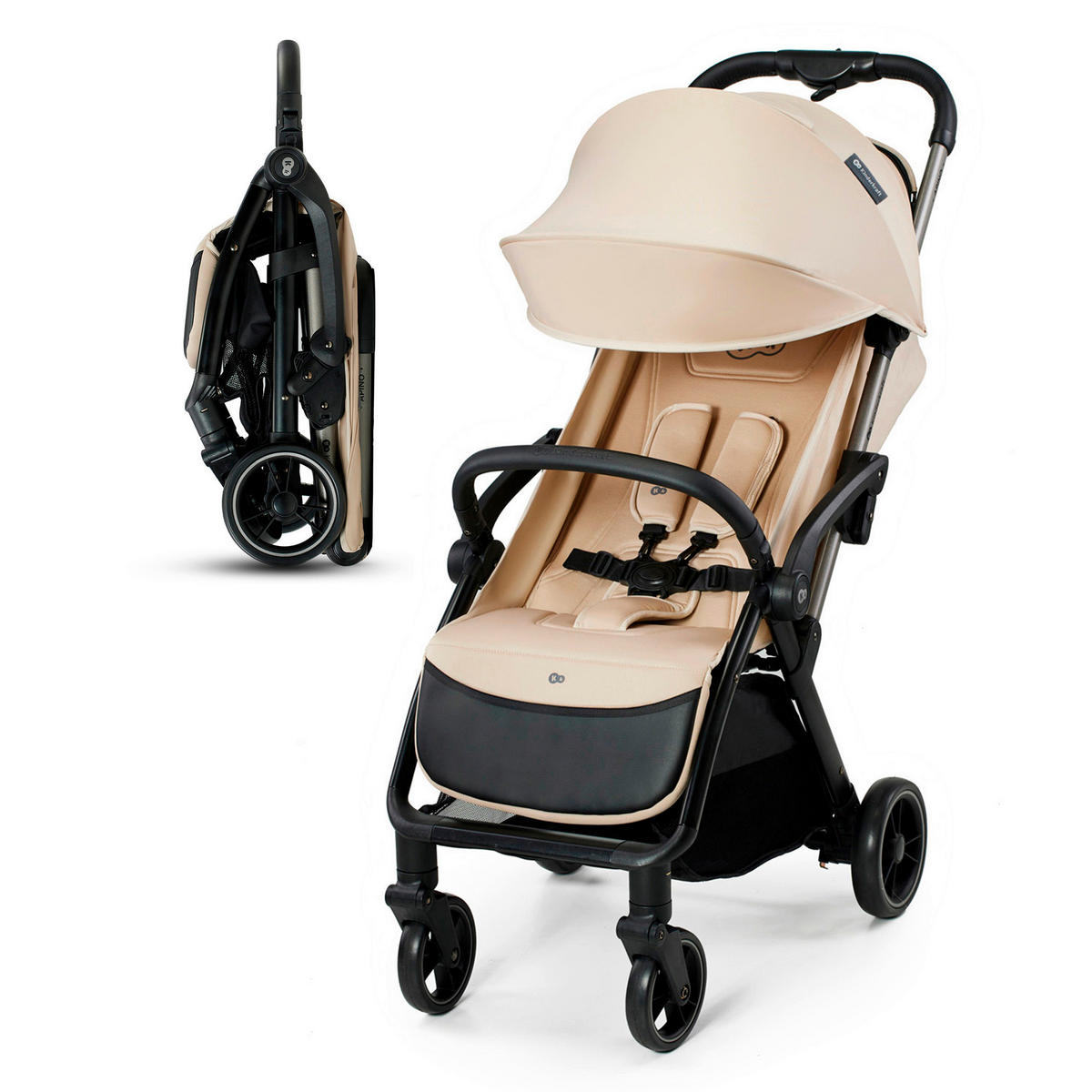 BUGGY Apino  - Beige/Schwarz, Basics (47/99/93cm) - kinderkraft