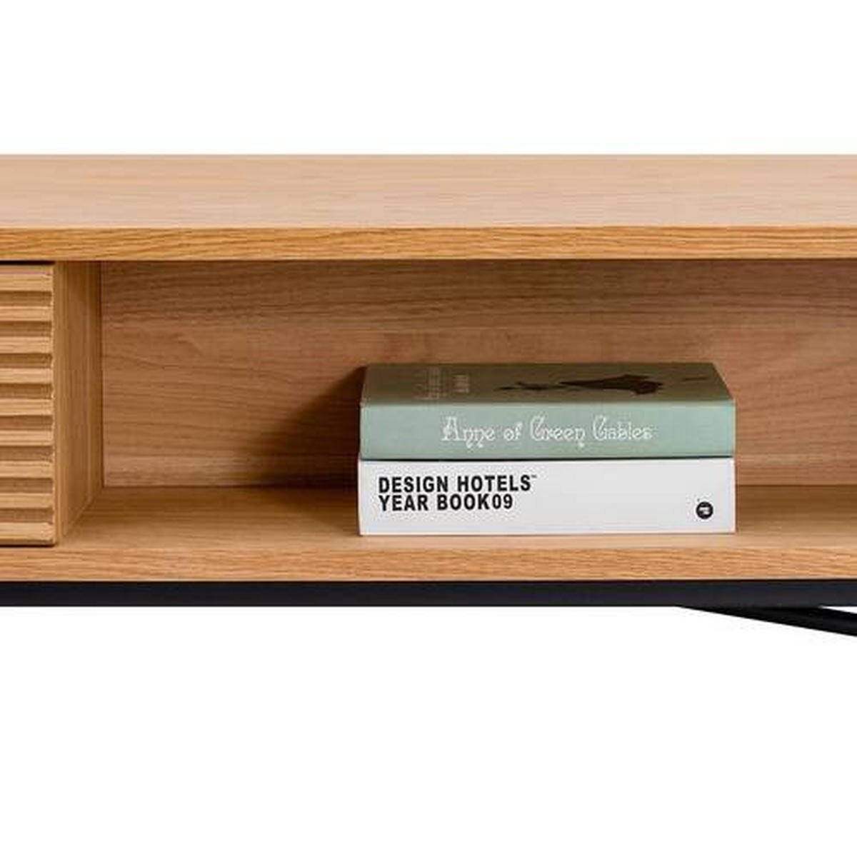 COUCHTISCH Eiche furniert 120/60/40 cm rechteckig Schwarz, Eichefarben  - Eichefarben/Schwarz, MODERN, Holz/Holzwerkstoff (120/60/40cm) - home24