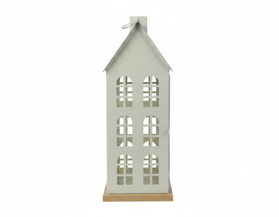 LATERNENHAUS - Weiß, LIFESTYLE, Holz/Metall (16/16/45cm)