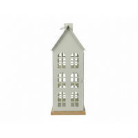 LATERNENHAUS - Weiß, LIFESTYLE, Holz/Metall (16/16/45cm)