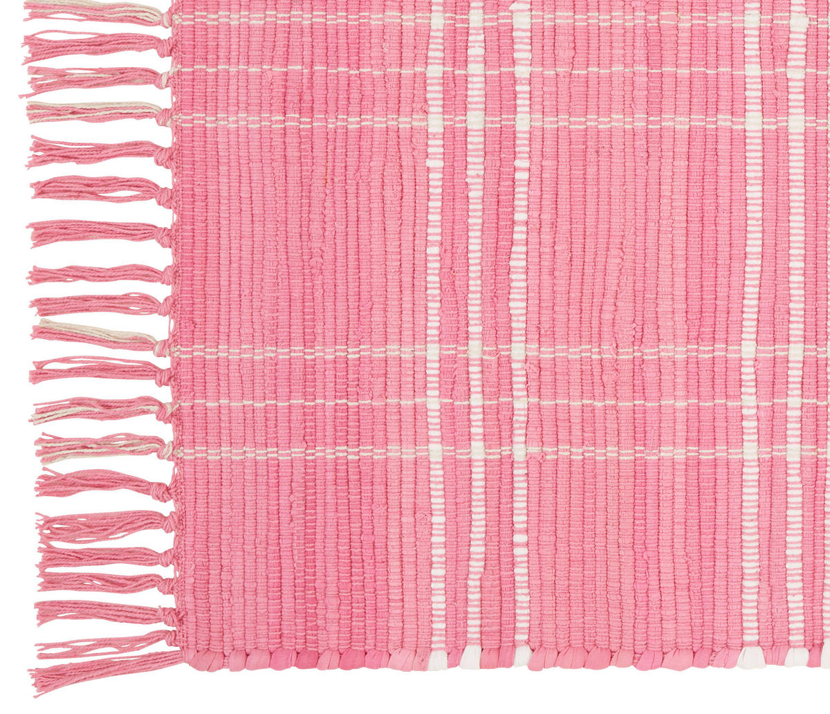 COVOR ȚESUT DE MÂNĂ    - roz aprins, Basics, textil (60/90cm) - Boxxx