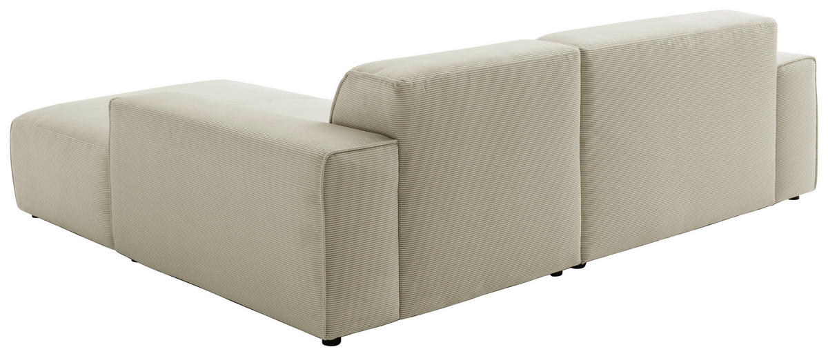 ECKSOFA Sandfarben Cord  - Sandfarben/Schwarz, Design, Kunststoff/Textil (230/189cm) - Pure Home Lifestyle