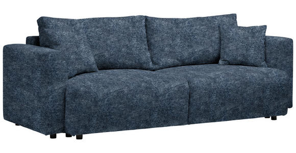 SCHLAFSOFA in Velours Dunkelblau  - Schwarz/Dunkelblau, Design, Kunststoff/Textil (250/92/105cm) - Carryhome