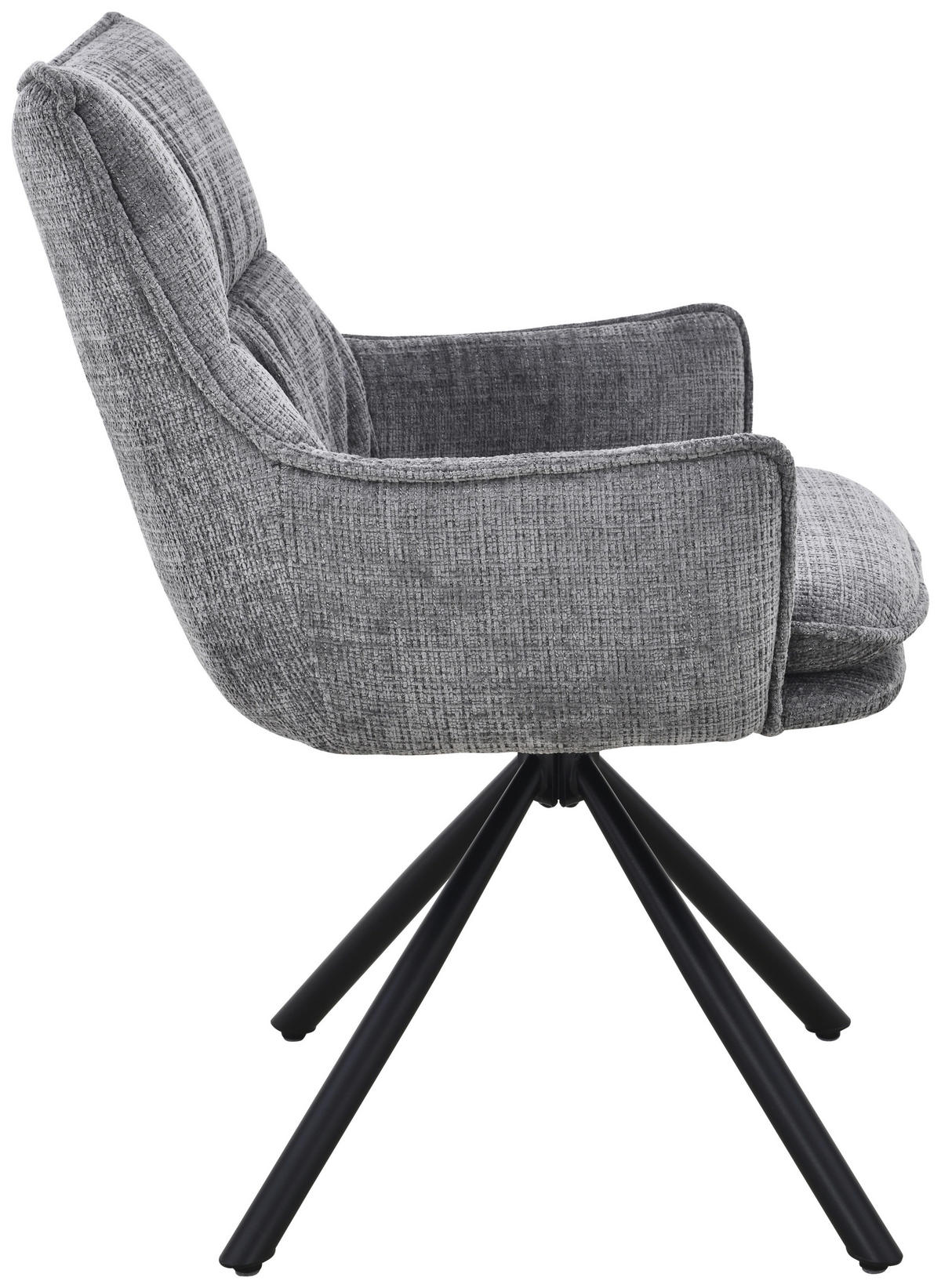 ARMLEHNSTUHL   Chenille  Grau, Schwarz  - Schwarz/Grau, MODERN, Holz/Textil (57/90/67cm) - Livetastic