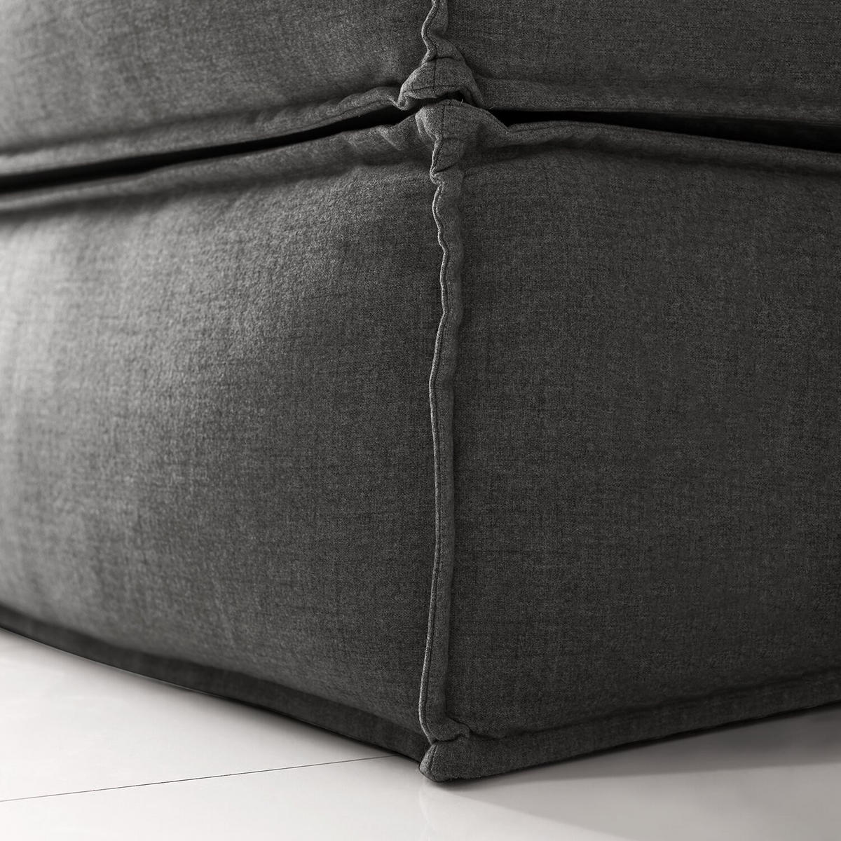 BOXSPRINGBETT 140/200 cm  in Anthrazit  - Anthrazit/Schwarz, Design, Textil (140/200cm) - home24