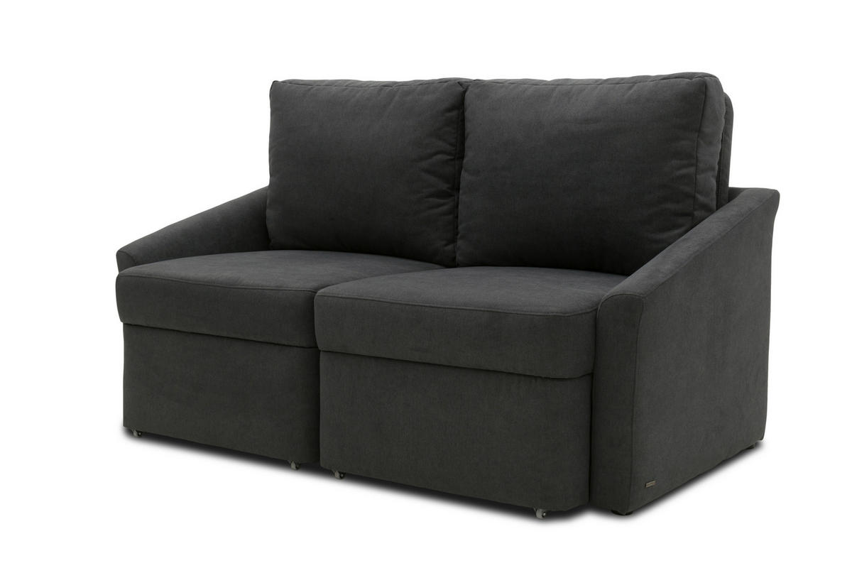 SCHLAFSOFA Mikrofaser Dunkelgrau  - Dunkelgrau/Beige, Basics, Kunststoff/Textil (168/86/96cm) - MID.YOU