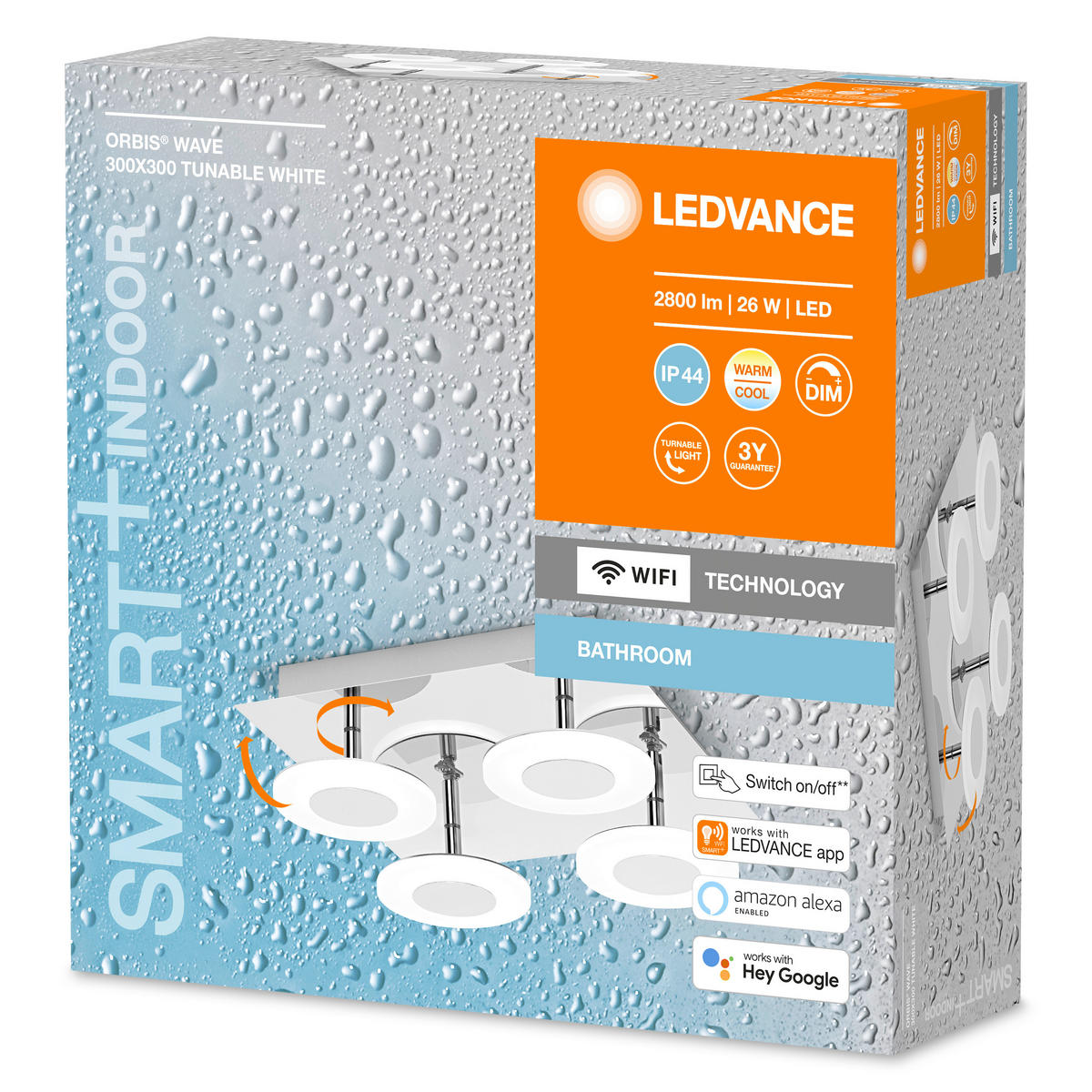LED-DECKENLEUCHTE 30/30/9,3 cm    - Silberfarben, Basics, Kunststoff (30/30/9,3cm) - Ledvance