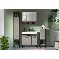 BADEZIMMER 4-teilig  in 140 cm  - Kaschmir/Schwarz, MODERN, Holzwerkstoff/Metall (140cm) - MID.YOU