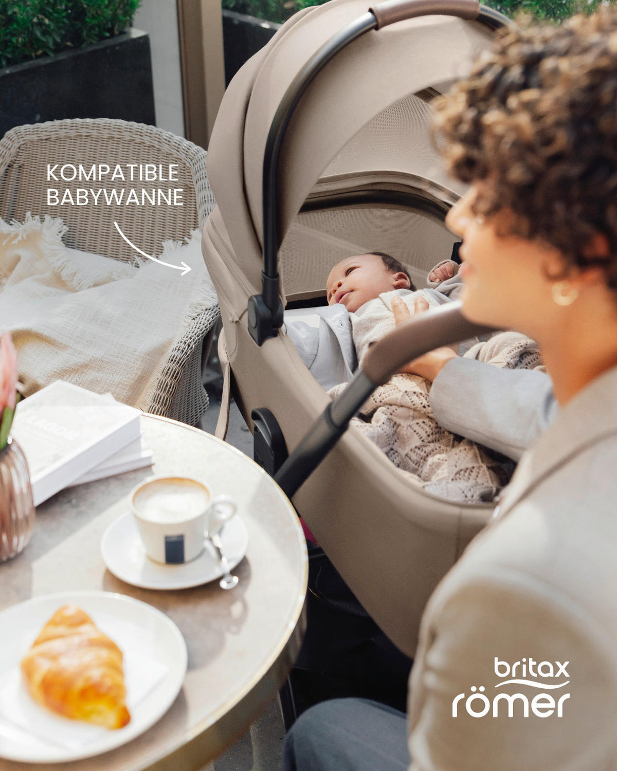 KINDERWAGEN Rio  - Hellbraun/Grau, Basics, Textil/Metall (55/120/93cm) - Britax Römer Diamond