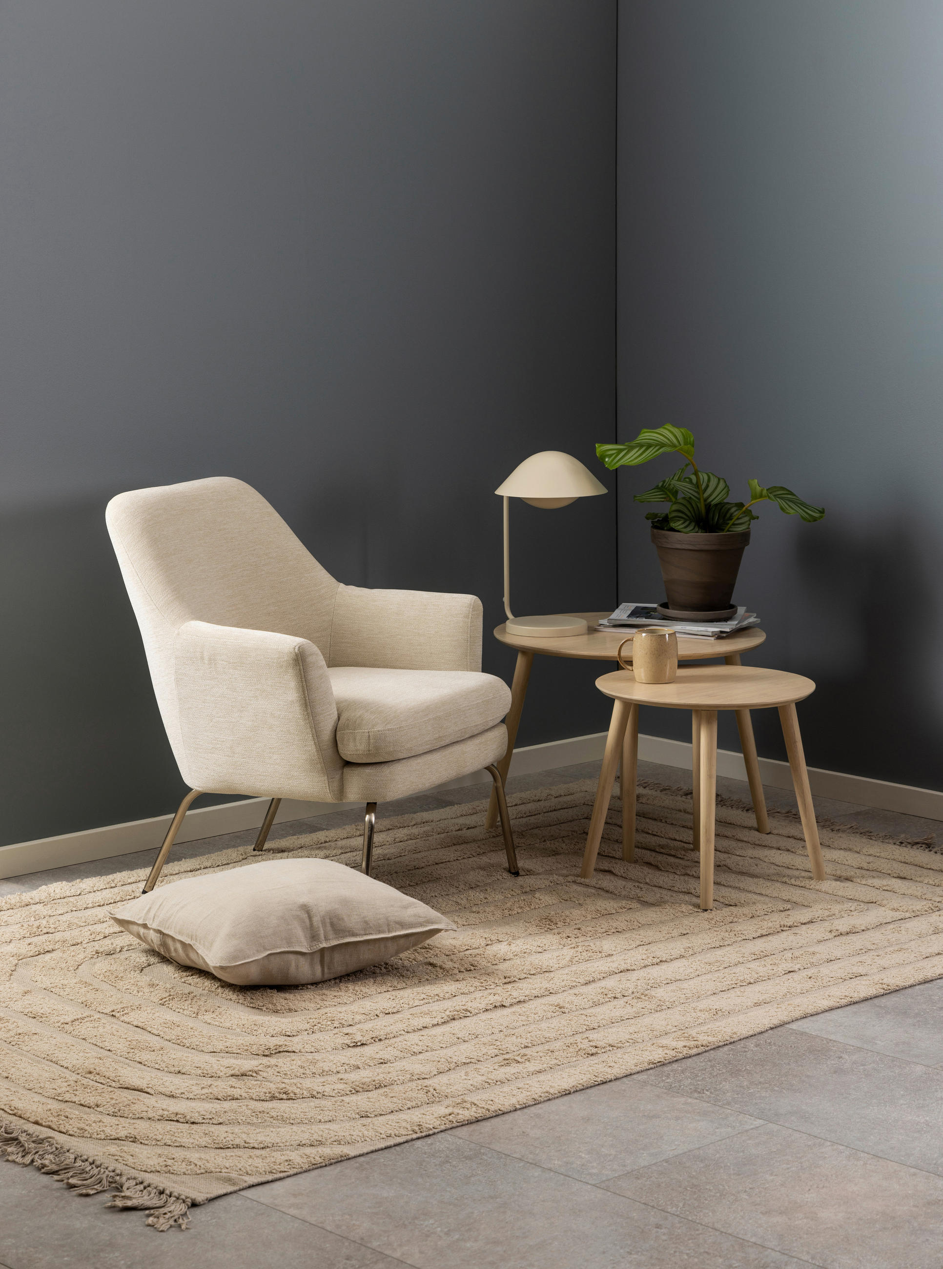 COUCHTISCHSET Bambus massiv rund Naturfarben  - Naturfarben, Design, Holz (60/60/45cm)